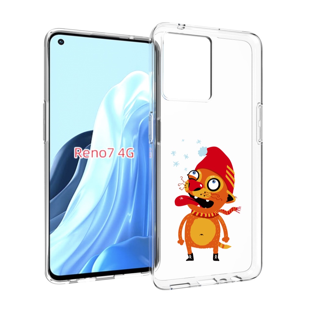 

Чехол MyPads Зимний кот для OPPO RENO 7 4G, Прозрачный, Tocco