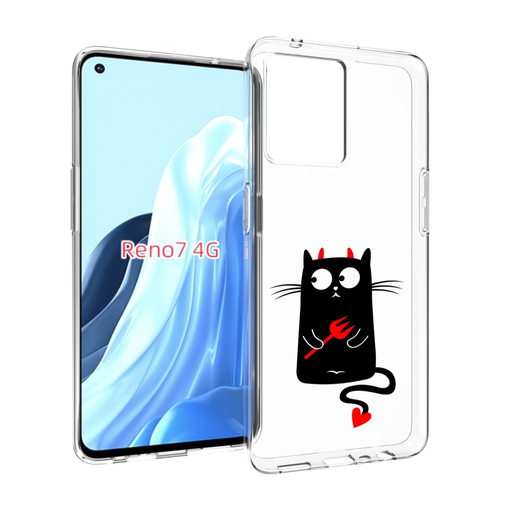 

Чехол MyPads Кот демон для OPPO RENO 7 4G, Прозрачный, Tocco