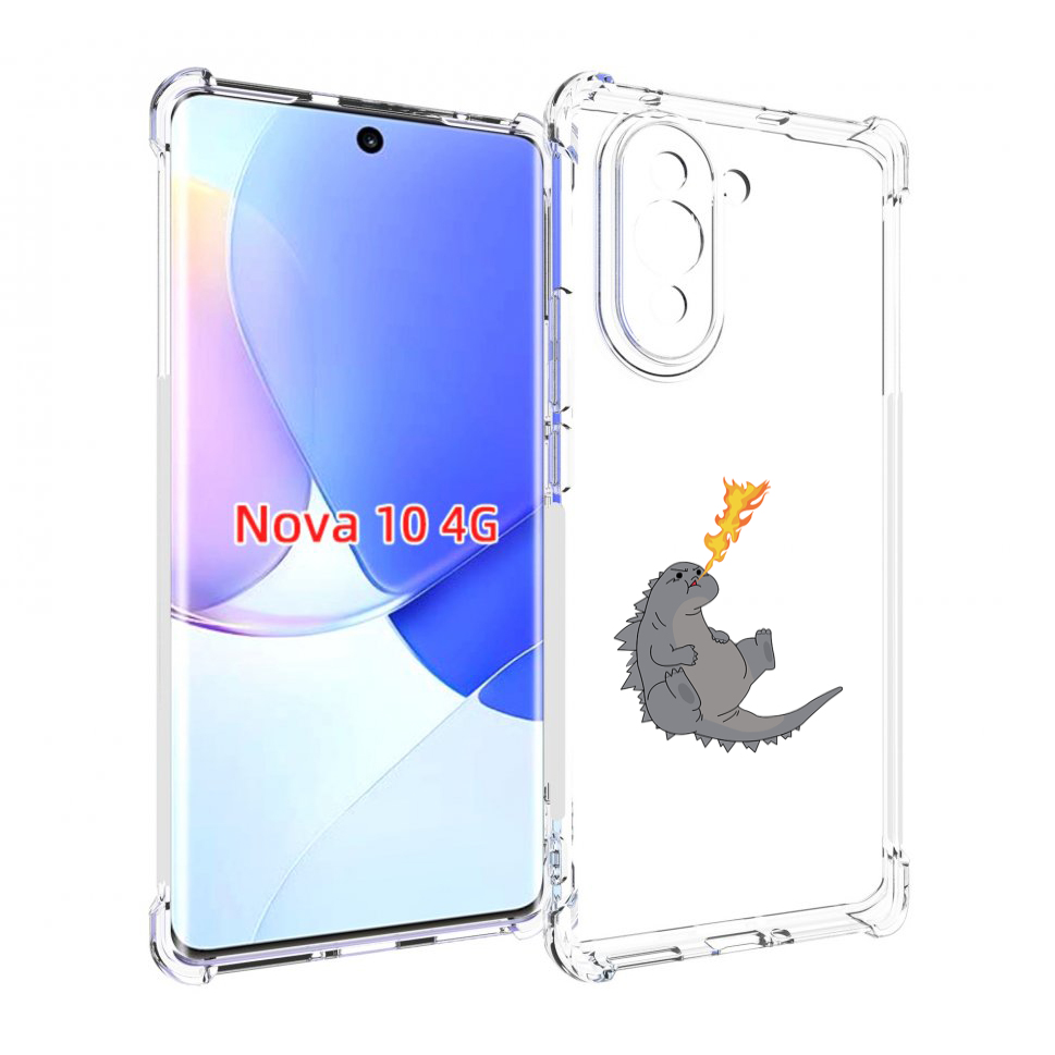 

Чехол MyPads огнедышащий-дракончик для Huawei Nova 10, Прозрачный, Tocco