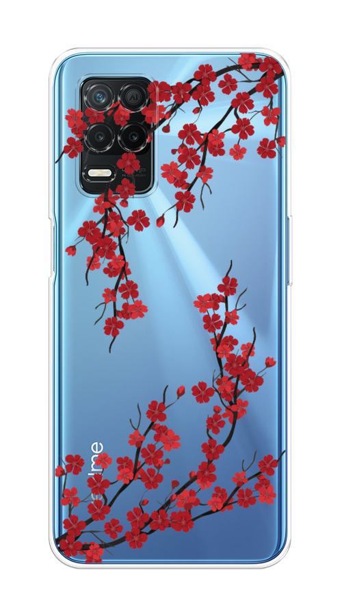 

Чехол на Realme 8 5G/Narzo 30 5G "Красная сакура", Красный;черный, 257150-2
