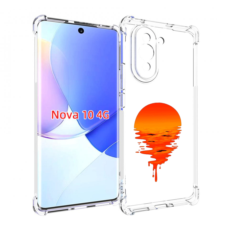 

Чехол MyPads оранжевый закат на воде для Huawei Nova 10, Прозрачный, Tocco