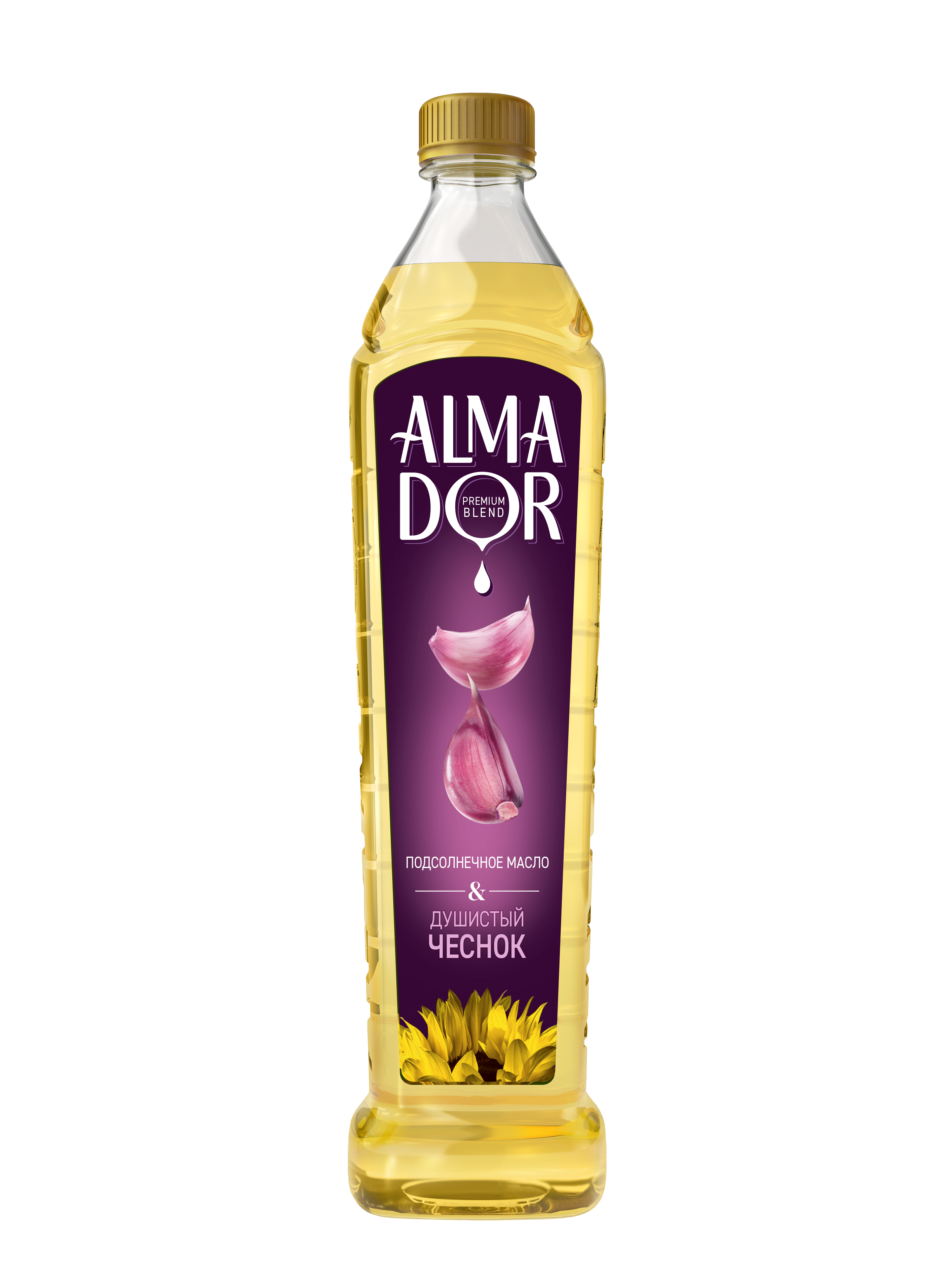 Масло подсолнечное Almador с ароматом душистого чеснока, 0,75 л