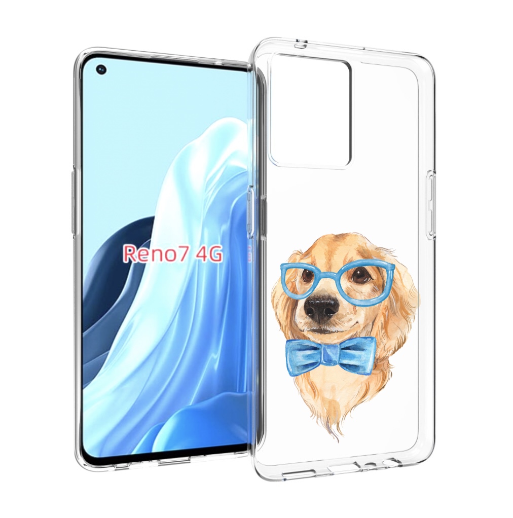 

Чехол MyPads Собака интеллигент для OPPO RENO 7 4G, Прозрачный, Tocco