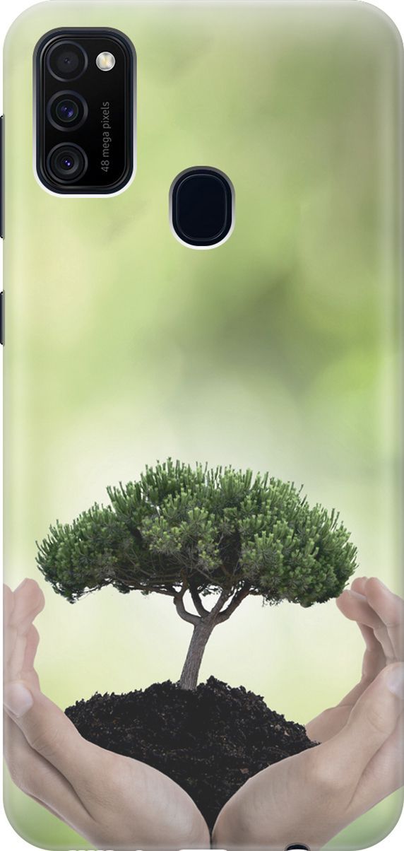 

Чехол на Samsung Galaxy M21/M30s с принтом "Оберегайте природу", Бежевый;зеленый, 2868