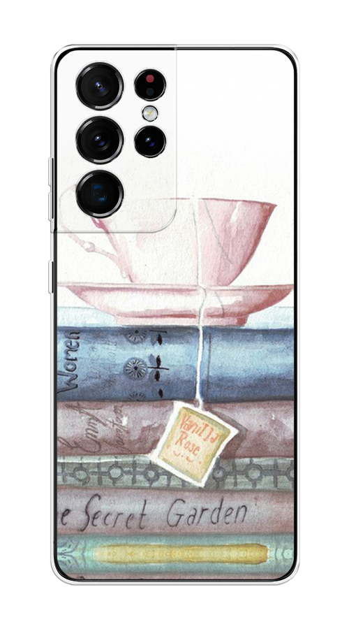 

Чехол на Samsung Galaxy S21 Ultra "Книжное чаепитие", Желтый;розовый;белый, 2102250-1