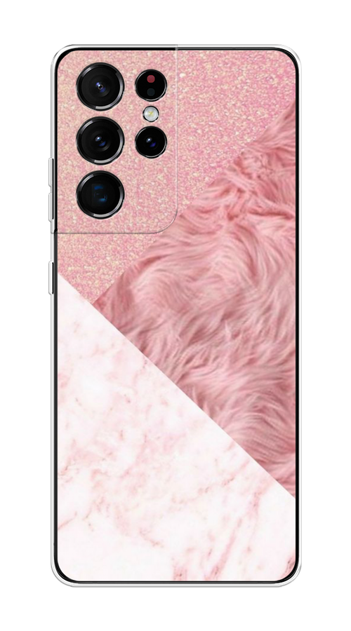 

Чехол на Samsung Galaxy S21 Ultra "Текстурные треугольники", Розовый;белый, 2102250-1