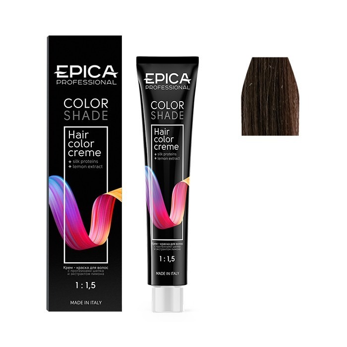 фото Крем-краска для волос epica professional colorshade, 7.71 русый шоколадно-пепельный 100 мл