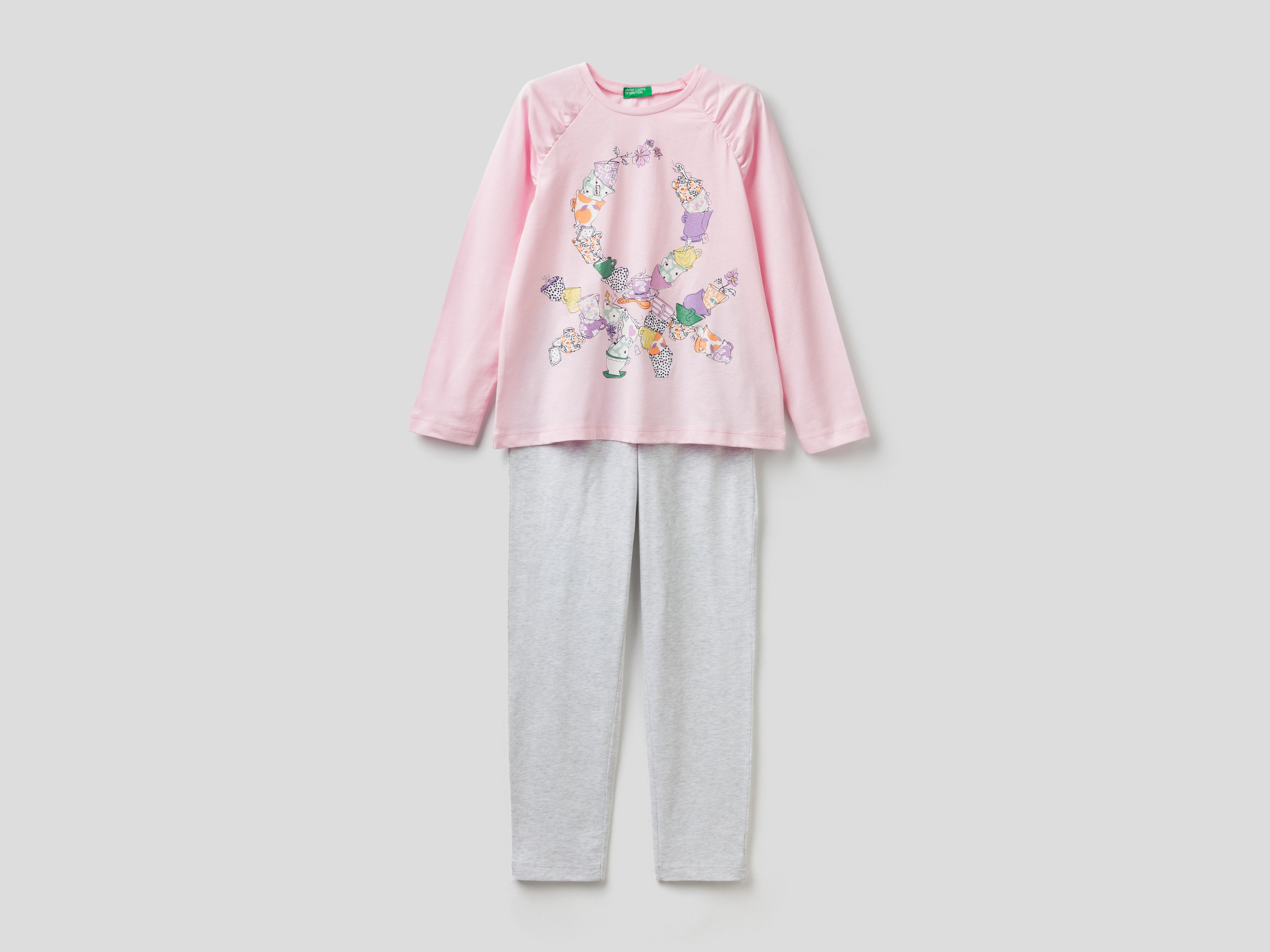 

Пижама для девочек Benetton цв. розовый р.146, 21A_3VR50P2FN