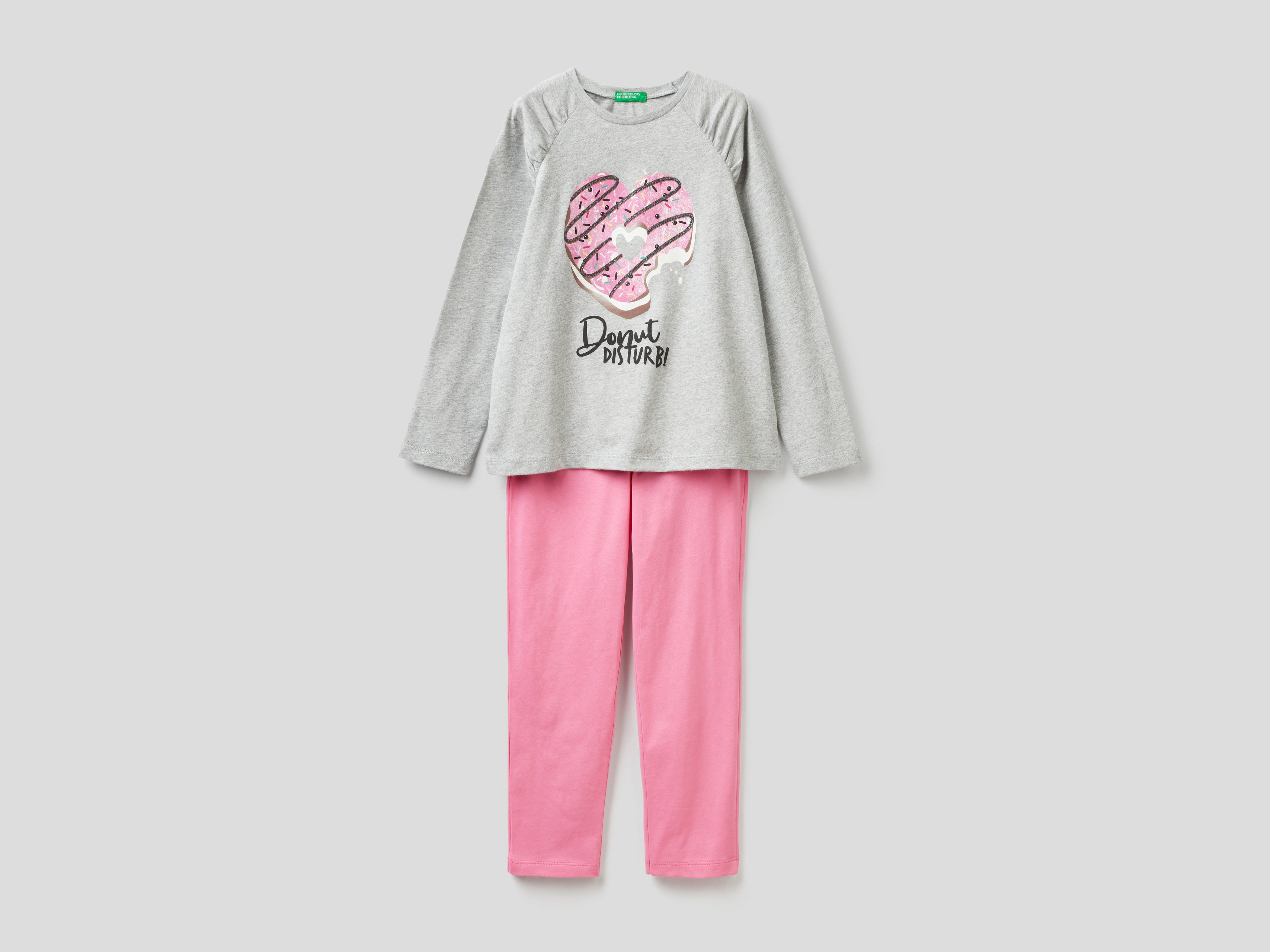 

Пижама для девочек Benetton цв. серый р.170, 21A_3VR50P2FN