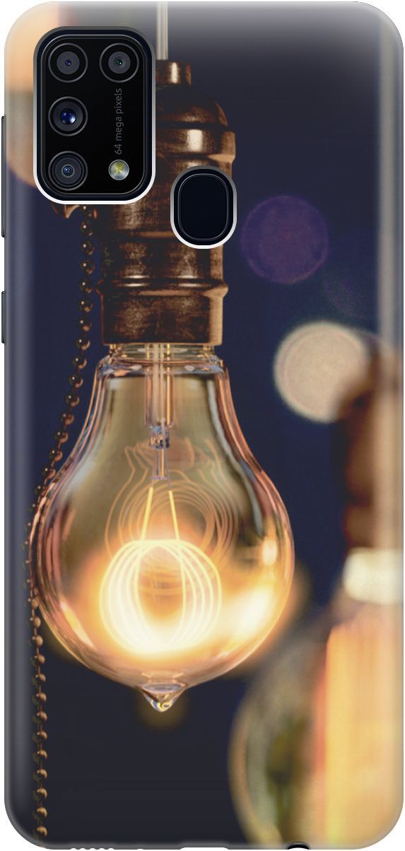 

Силиконовый чехол на Samsung Galaxy M31 с эффектом блеска "Ретро-лампа", Желтый;синий, 3505