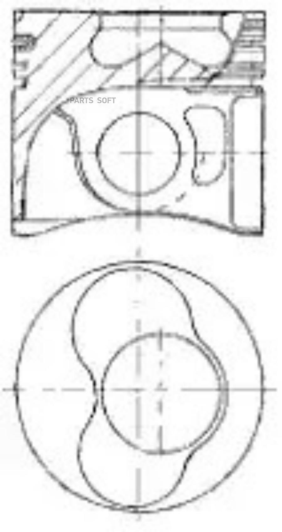 

87-114907-55_поршень! d79.5x1.75x2x3 +0.5 (1-2 цил.) Audi A4/A6, VW Sharan 1.9TDi AJM/AUY