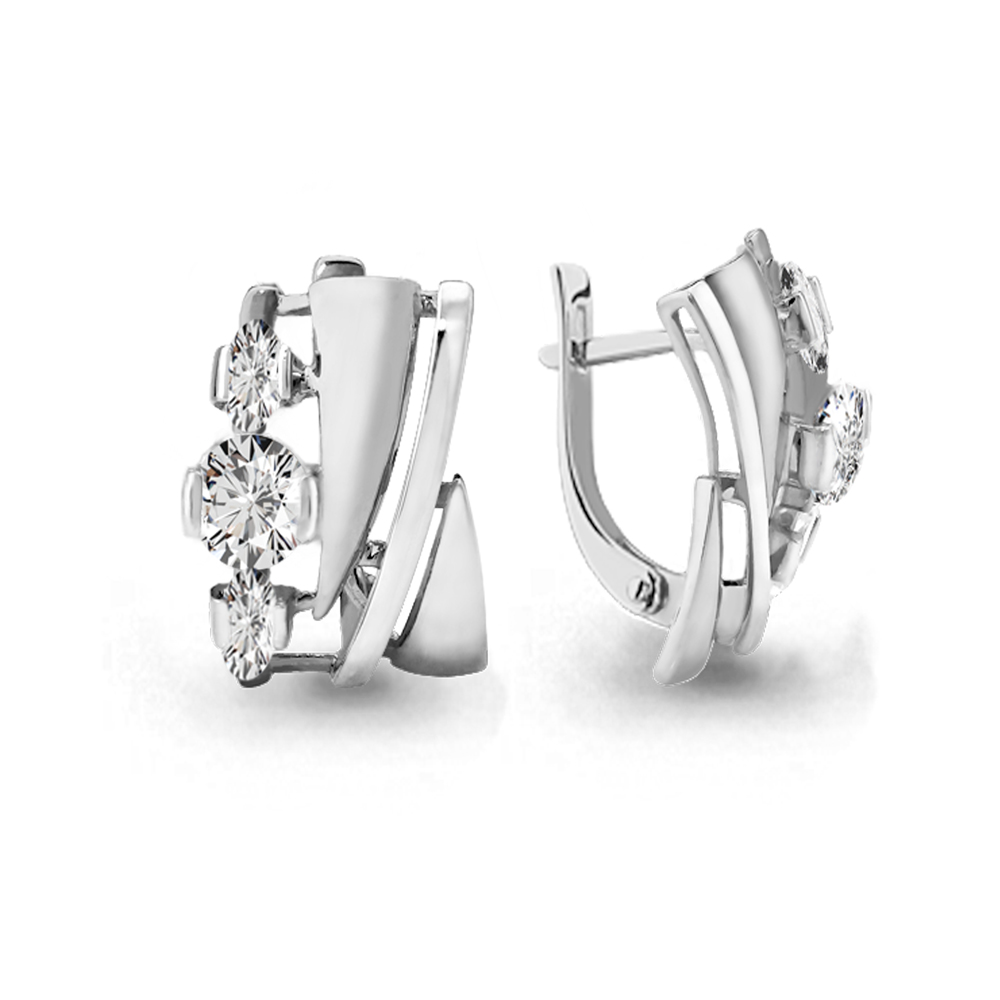 

Серьги из серебра с фианитом Aquamarine 45799А_925_р, 45799А_925_р