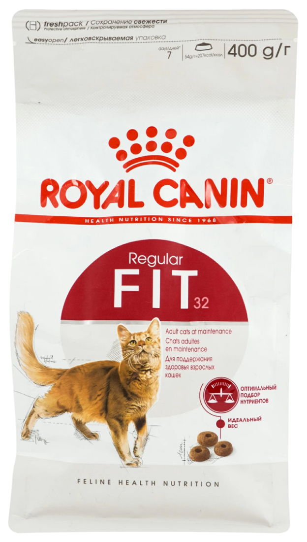 фото Сухой корм для кошек royal canin fit 32, для бывающих на улице, 4 шт по 0,4 кг