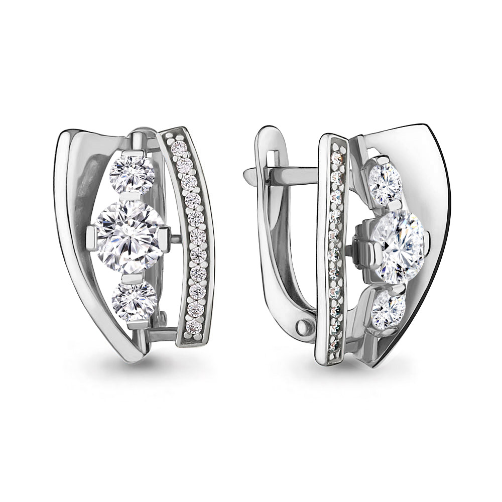 

Серьги из серебра с фианитом Aquamarine 45801А_925_р, 45801А_925_р