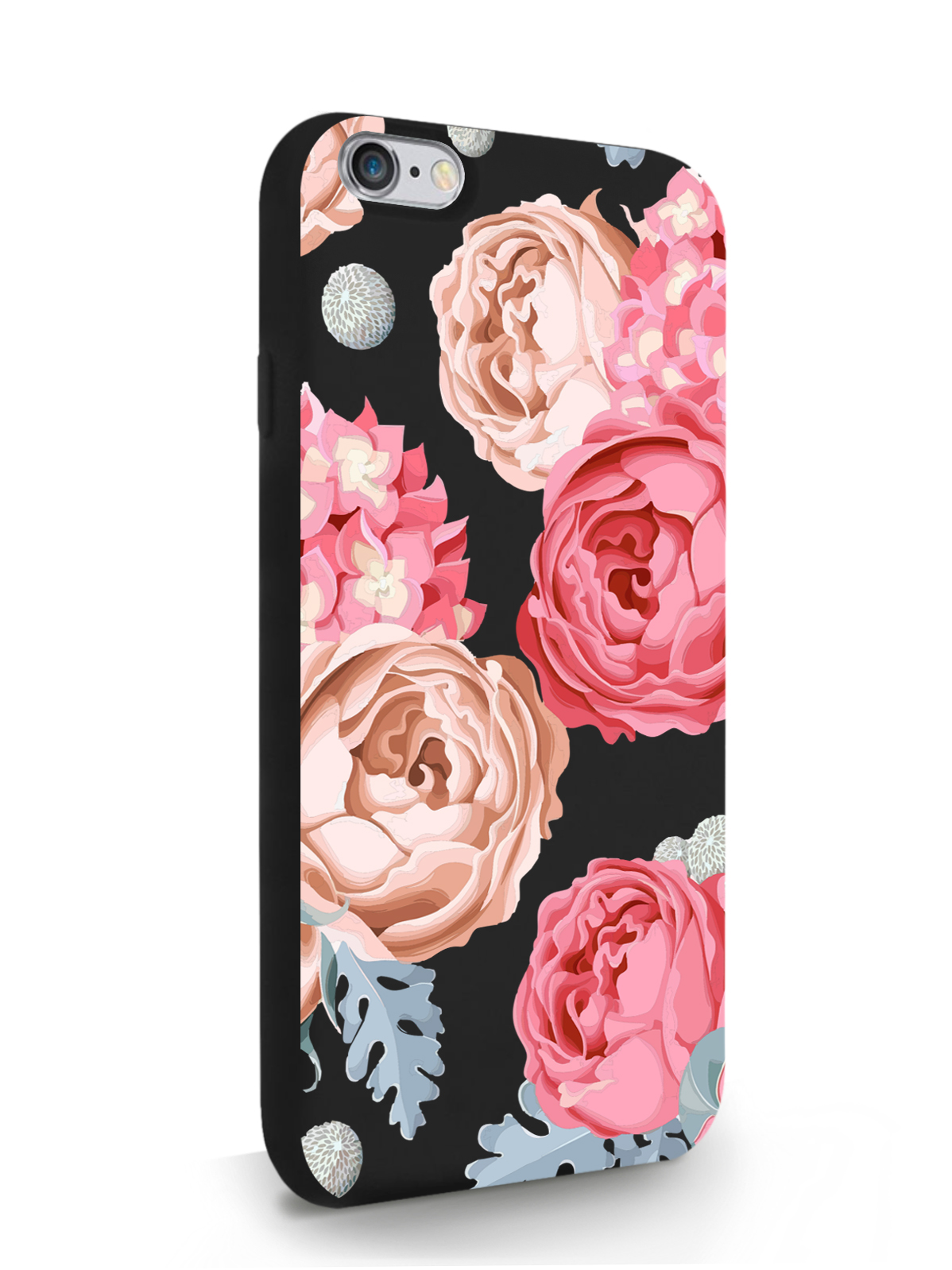 

Чехол MustHaveCase для iPhone 6/6s Пионы, черный, Розовый