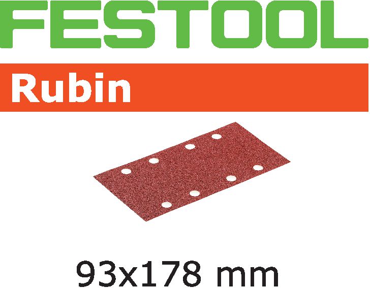 Материал шлифовальный Festool Rubin P 100 STF 93X178 P 100, 484392, 50 шт шлифовальные листы festool stf 93x178 p100 gr 100