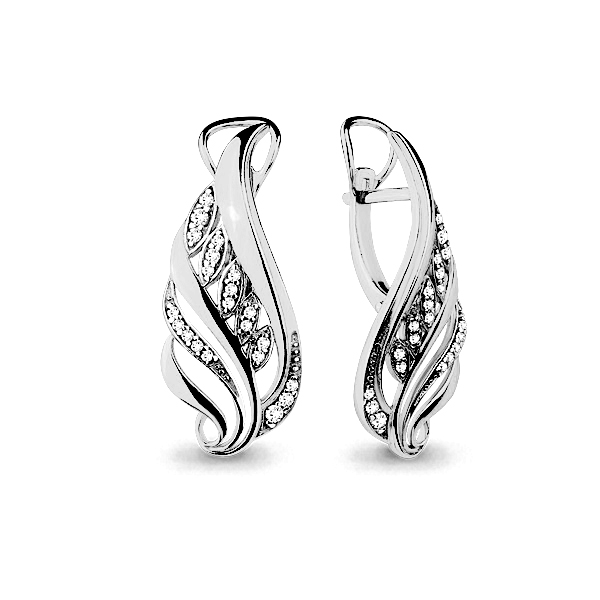

Серьги из серебра с фианитом Aquamarine 45813А_925_р, 45813А_925_р