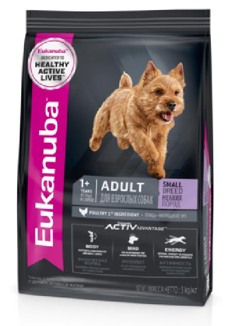 фото Сухой корм для собак eukanuba adult small breed для малых пород с курицей, 0,8 кг, 4 шт