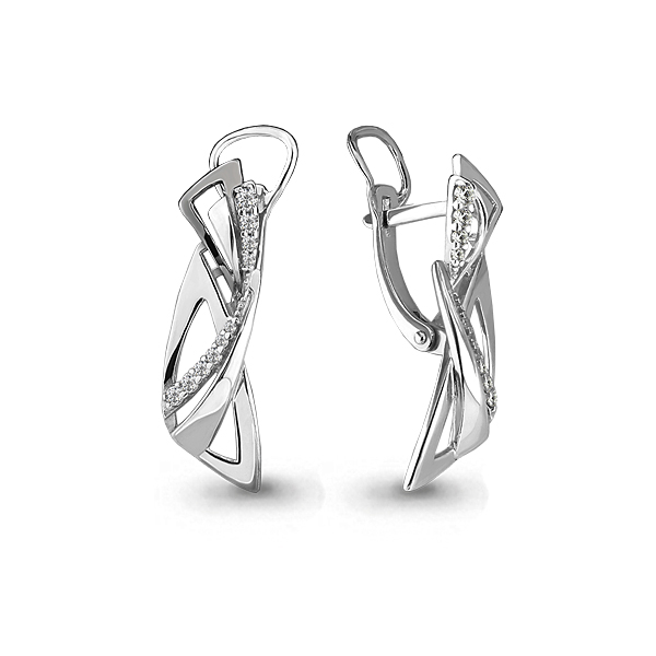 

Серьги из серебра с фианитом Aquamarine 45815А_925_р, 45815А_925_р