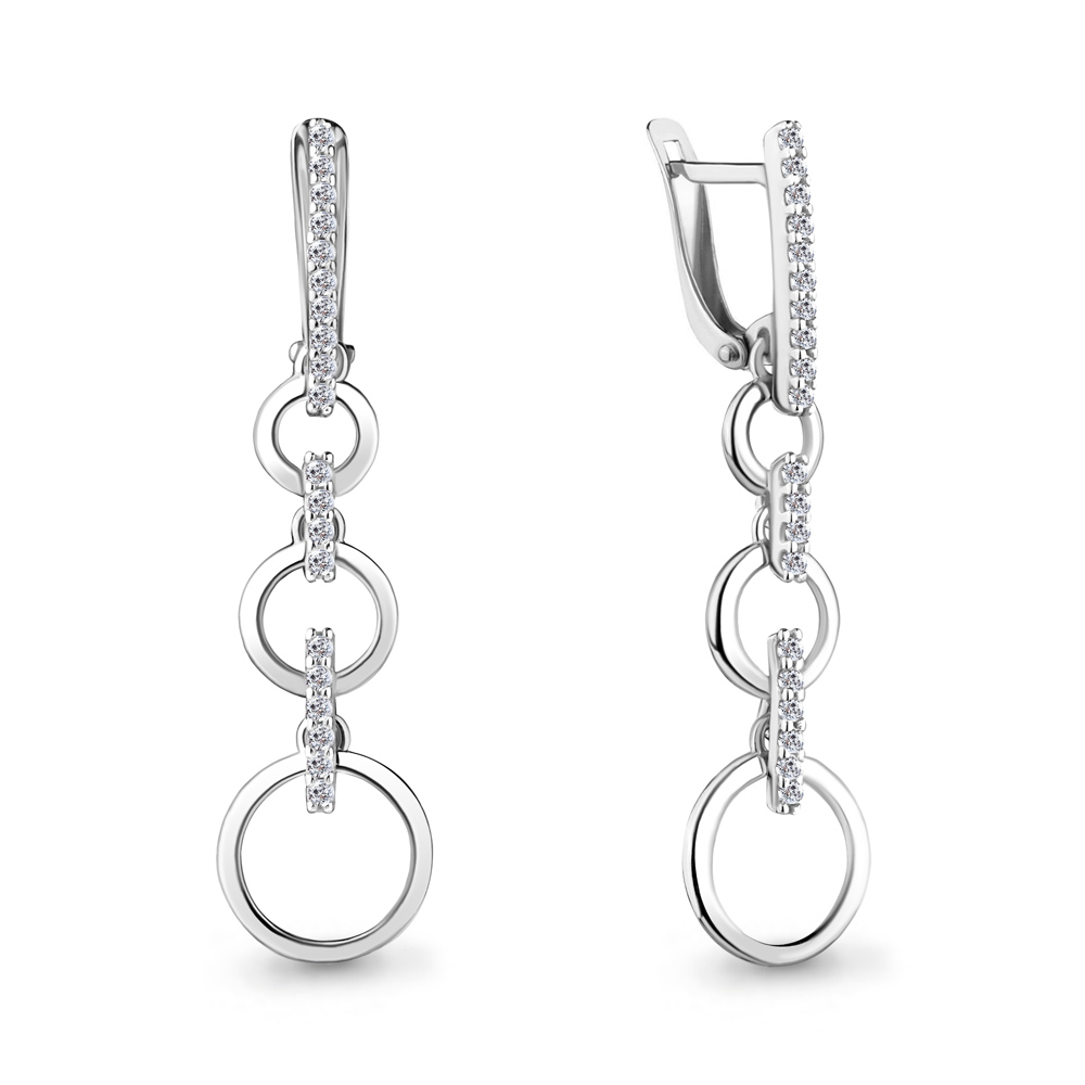 

Серьги из серебра с фианитом Aquamarine 45832А_925_р, 45832А_925_р