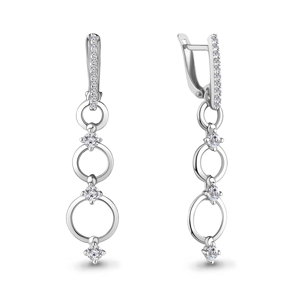 

Серьги из серебра с фианитом Aquamarine 45833А_925_р, 45833А_925_р