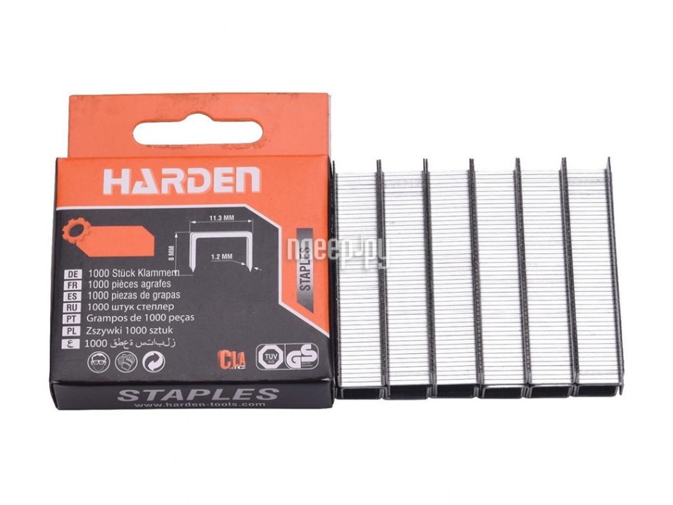 

Скобы для степлера Harden тип 140 1.2x8x11.3mm 1000 штук 620828, Серебристый