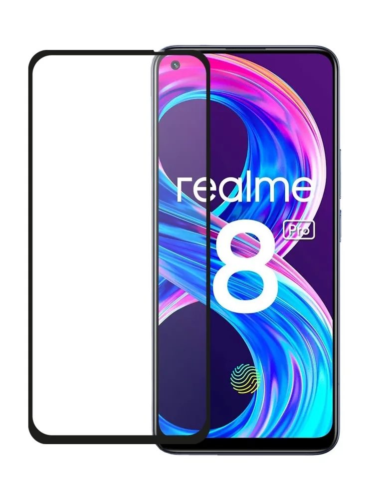 

Защитное стекло для Realme 8 Pro полное покрытие, черный (в упаковке)