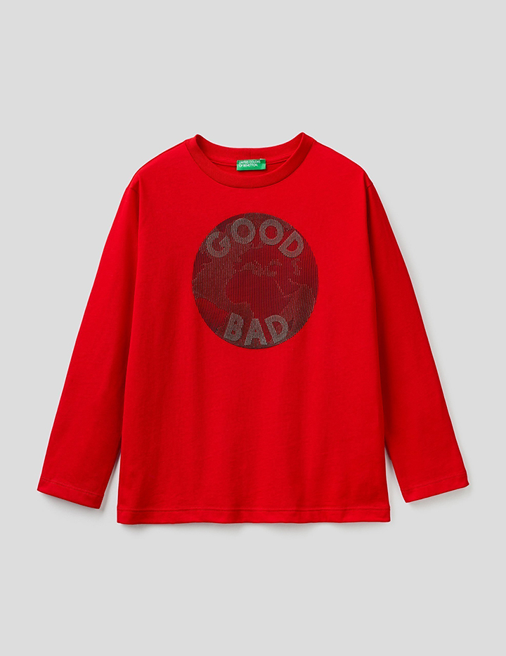 

Лонгслив для мальчиков Benetton цв. красный р.140, 21A_3VR5C15CA