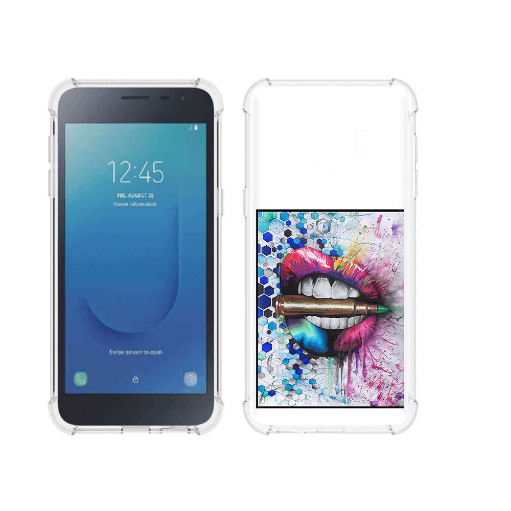 Чехол MyPads Tocco для Samsung Galaxy J2 Core разноцветные губы с пулей (PT124748.583.571)