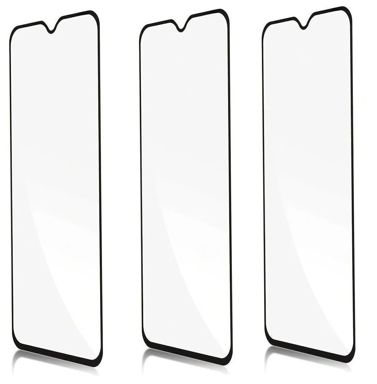 Защитное стекло для Realme C21Y / Комплект 3 шт / 21D на весь экран