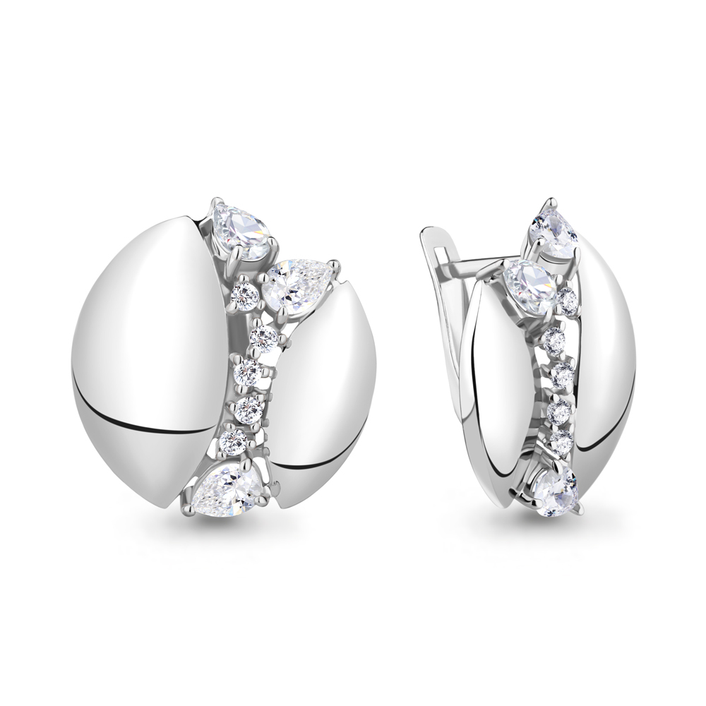 

Серьги из серебра с фианитом Aquamarine 45852А_925_р, 45852А_925_р