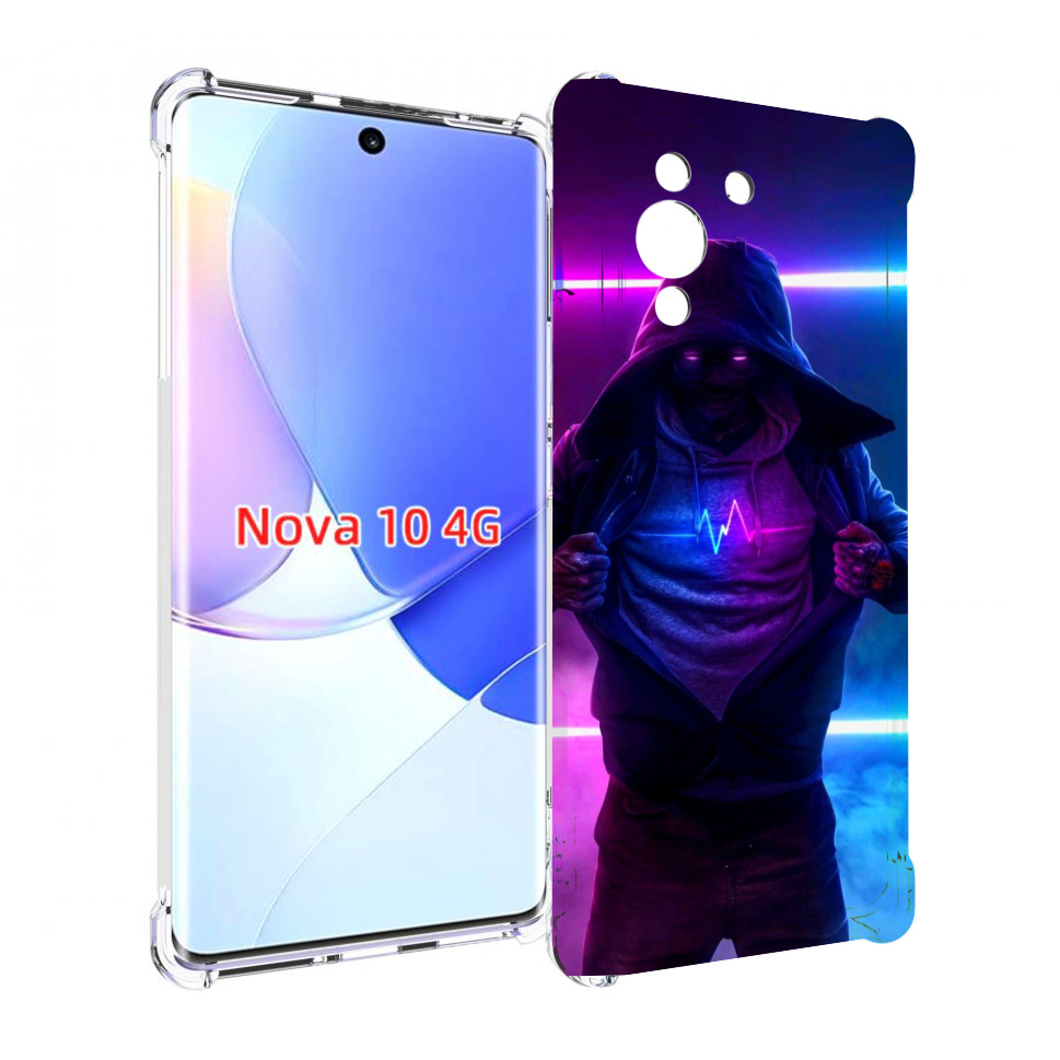 

Чехол MyPads парень в капюшоне неоновый для Huawei Nova 10, Прозрачный, Tocco