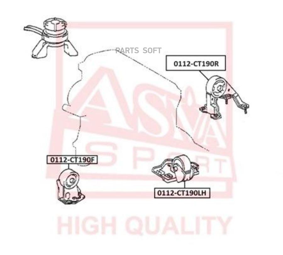 

ASVA Подушка двигателя задняя ASVA 0112CT190R