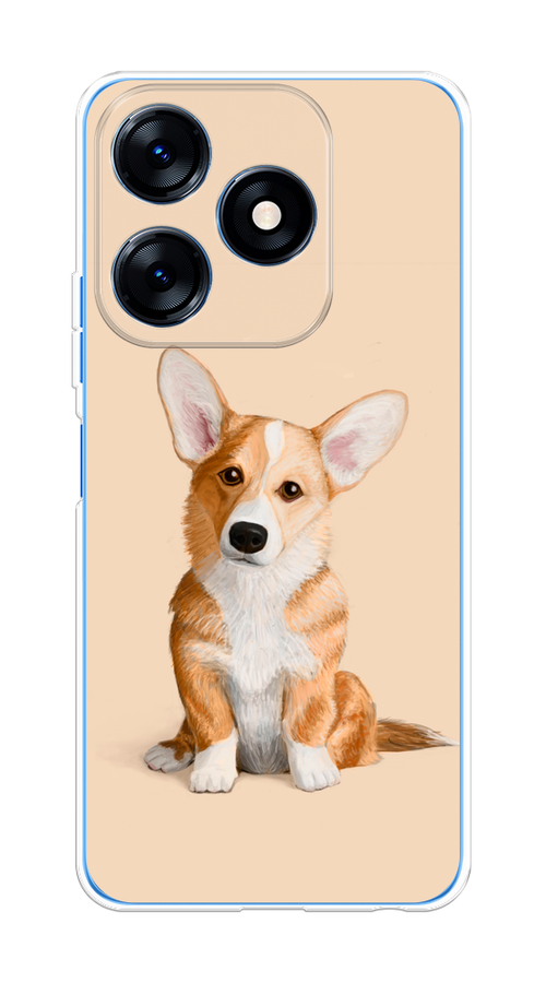 

Чехол на Tecno Spark 10/10C "Грустный Корги", Коричневый;бежевый, 303650-1