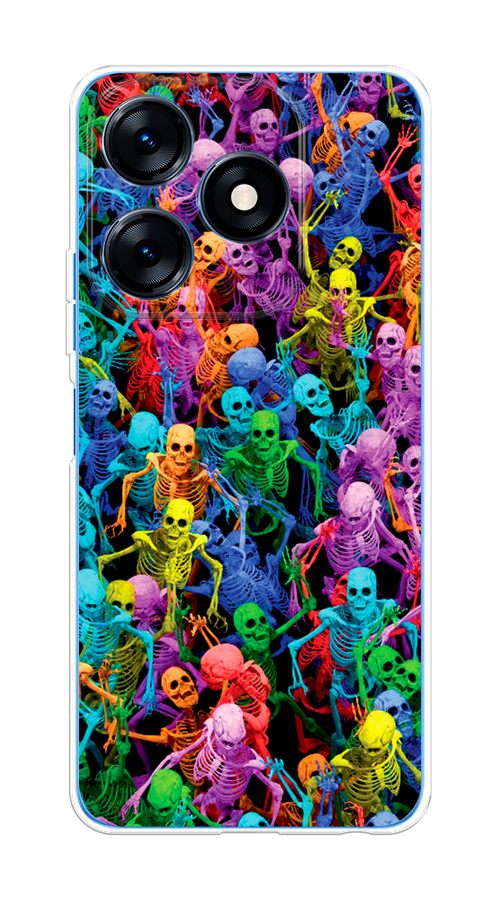 

Чехол на Tecno Spark 10/10C "Вечеринка скелетов", Фиолетовый;желтый;оранжевый, 303650-6