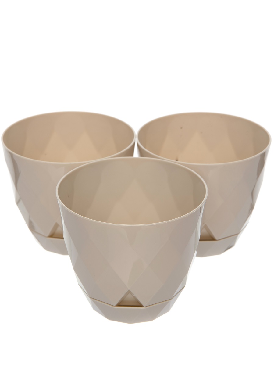 

Горшок для цветов Navako Rico 0.3L Beige 3 штуки, Бежевый, Rico 0.3L Beige (3 штуки)