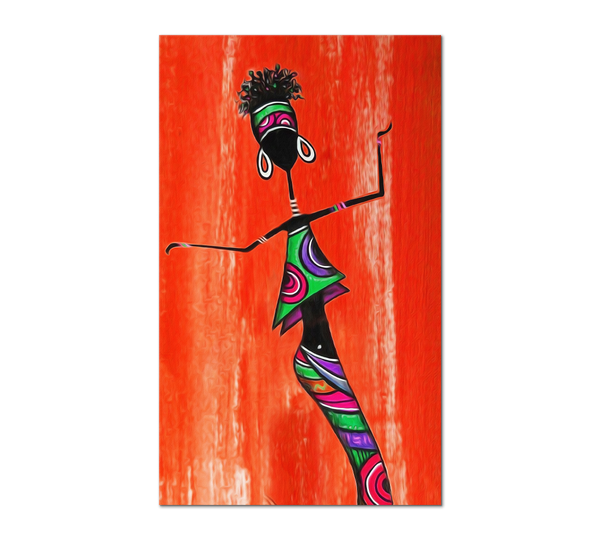 

Картина интерьерная на холсте Poly Print Art Кизомба красная 50х30 см.