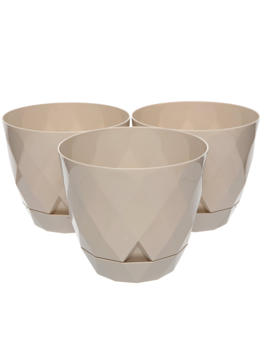 

Горшок для цветов Navako Rico 1.3L Beige, 3 штуки., Бежевый, Rico 1.3L Beige (3 штуки)