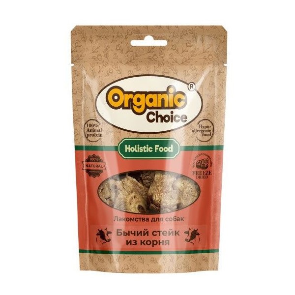 

Лакомство Organic Choice бычий стейк из корня для собак 55 г