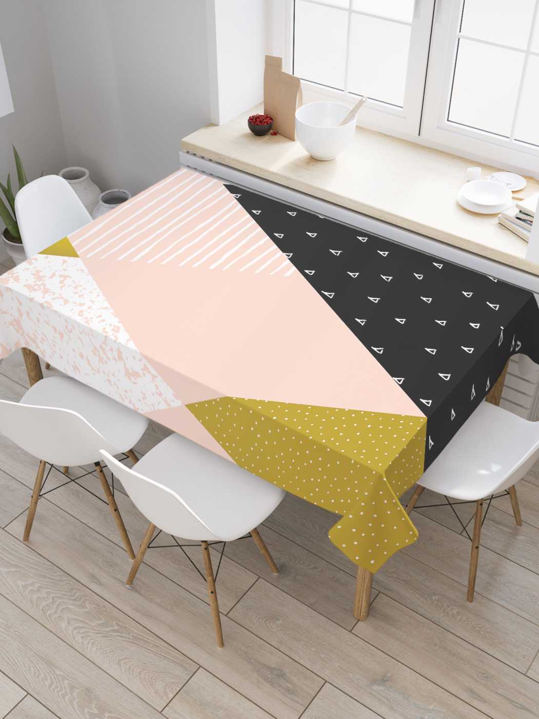 

Скатерть прямоугольная JoyArty "Нежные полосы" из оксфорда, 180x145 см, Розовый, Нежные полосы