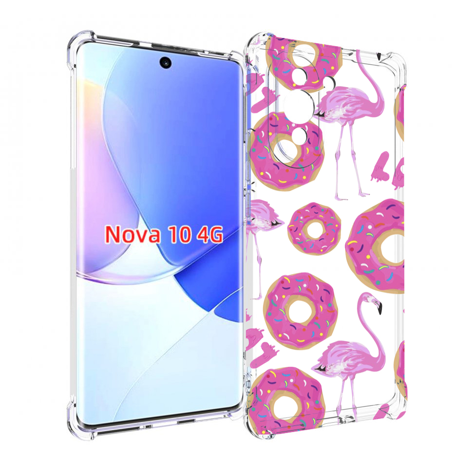 

Чехол MyPads пончики-фламинго для Huawei Nova 10, Прозрачный, Tocco