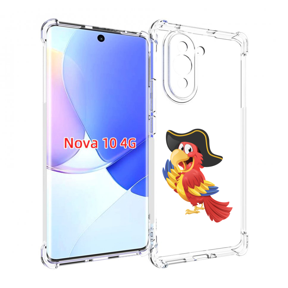 

Чехол MyPads попугай-пират для Huawei Nova 10, Прозрачный, Tocco