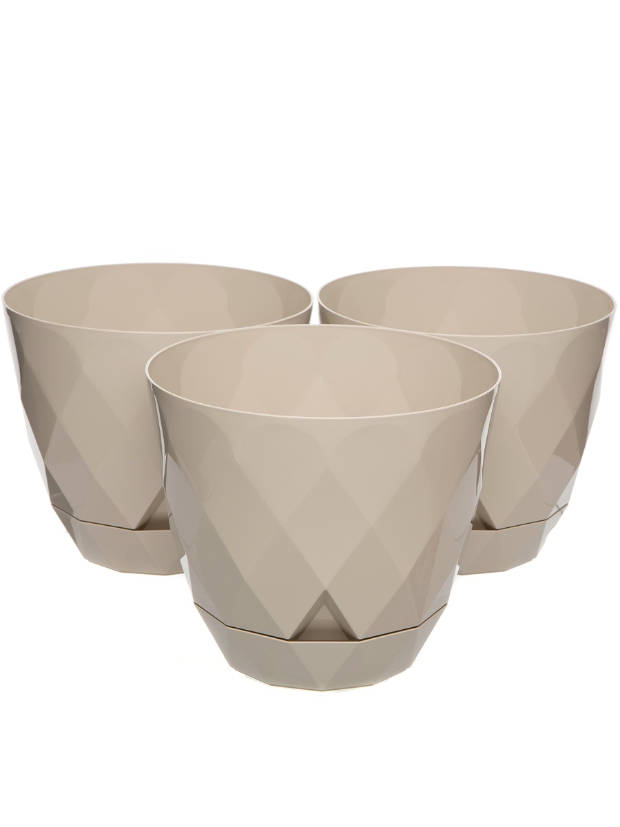 

Горшок для цветов Navako Rico 4.8L Beige 3 штуки, Бежевый, Rico 4.8L Beige (3 штуки)