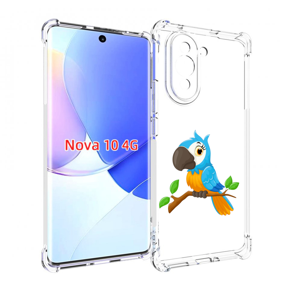 

Чехол MyPads попугайчик детский для Huawei Nova 10, Прозрачный, Tocco