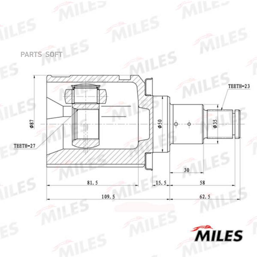 

Шрус Внутренний Ty Rx300/330/350, Acu/Mcu25/35, Aca2# (Lh) (Gsp 659084) Ga10115 Miles арт.