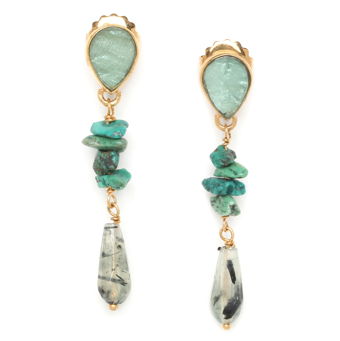 

Серьги из бижутерного сплава с бирюзой/кварцем Nature Bijoux NB20.2-12-75131, NB20.2-12-75131
