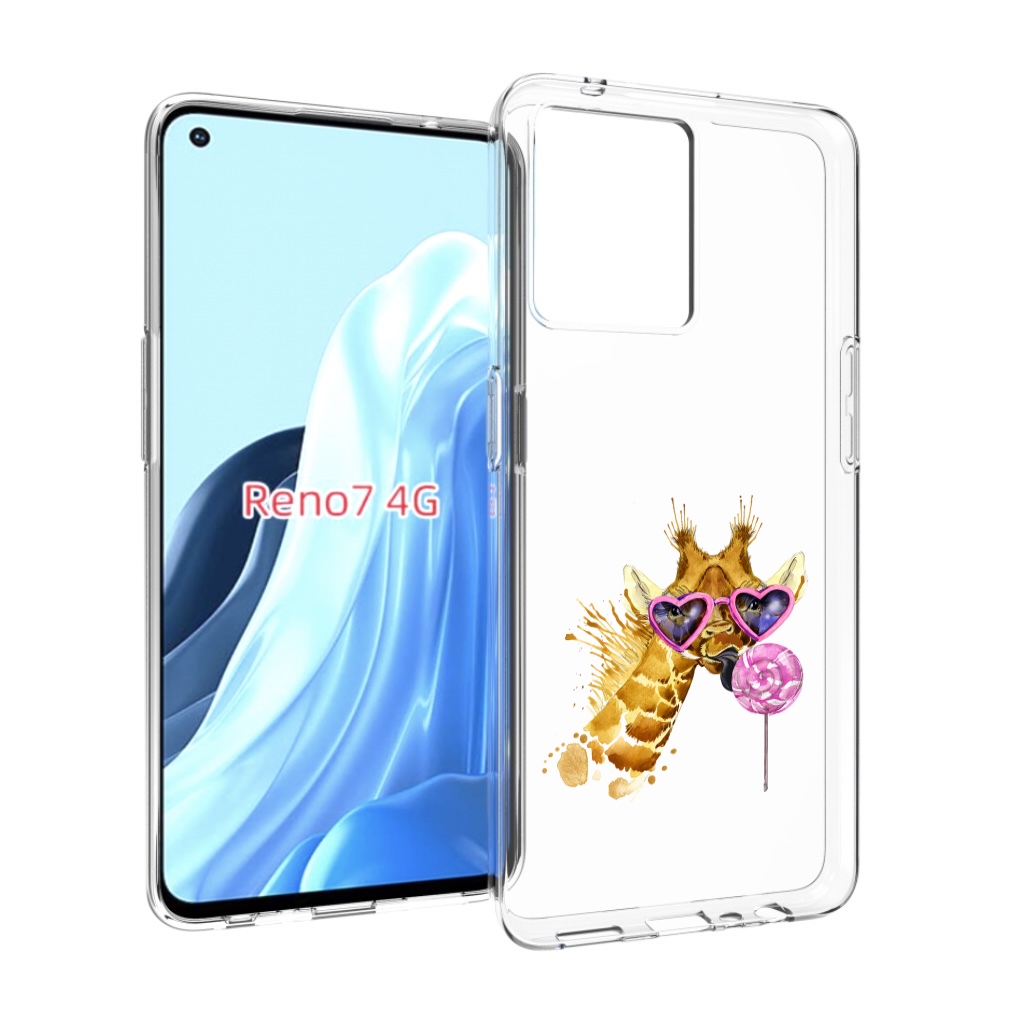 

Чехол MyPads акварельный жираф для OPPO RENO 7 4G, Прозрачный, Tocco