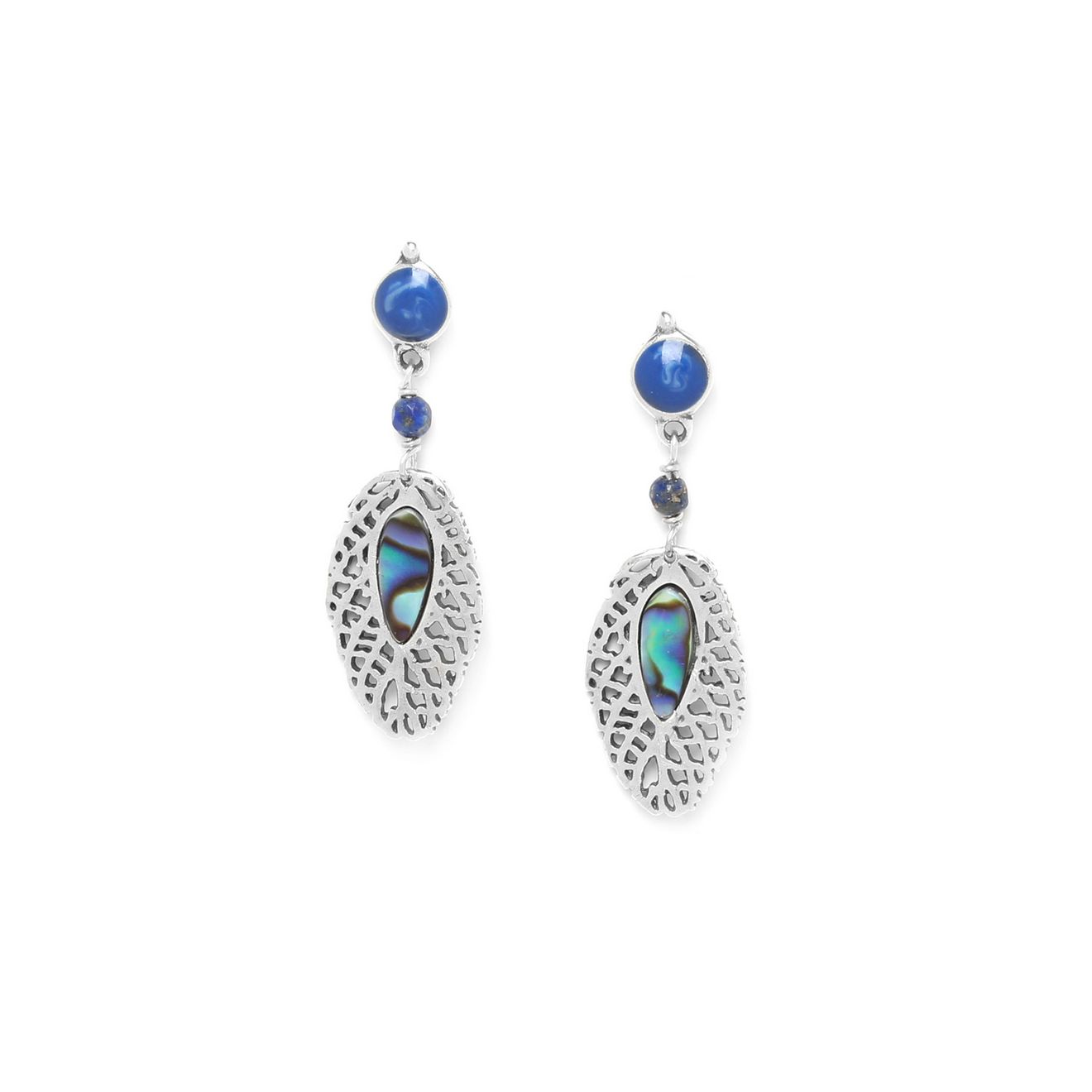 

Серьги из бижутерного сплава с лазуритом/перламутром Nature Bijoux NB21.1-12-75626, NB21.1-12-75626