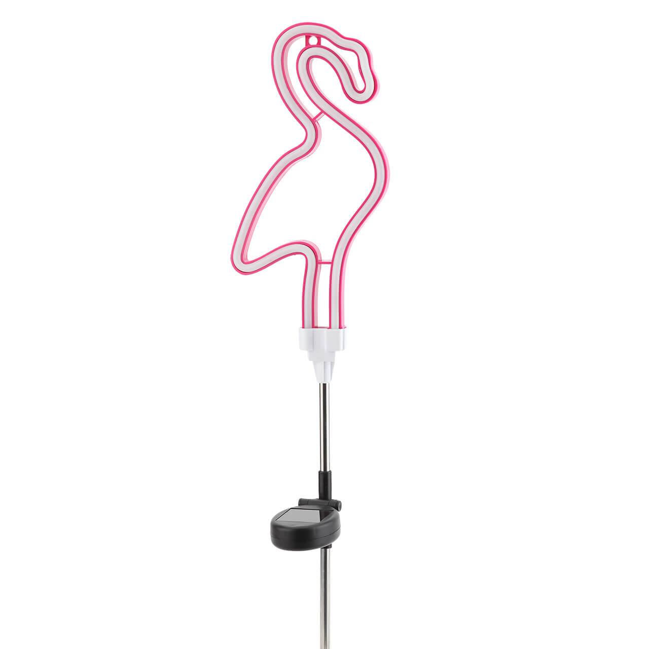 фото Садовый неоновый светильник фламинго на солнечной батарее эра erasf012-30