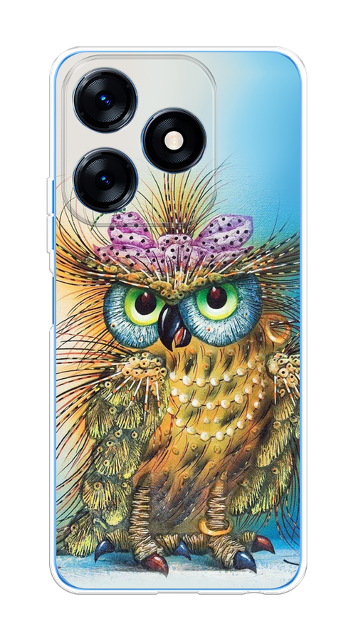 

Чехол на Tecno Spark 10/10C "Модная сова", Коричневый;голубой, 303650-1